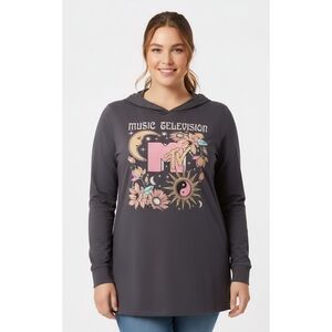 MTV Classic Fit Cotton Vintage Hoodie Tee